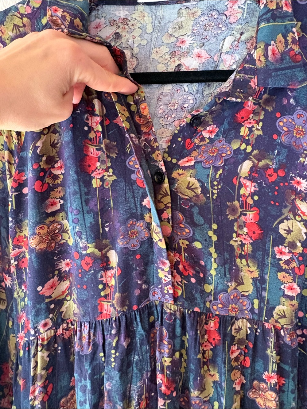 Natural Life Rebecca Midi Maxi Dress Boho Cottagecore Size L - Picture 5 of 8